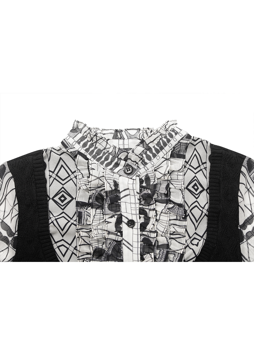 SALAZIA Black-White Stripe Blouses