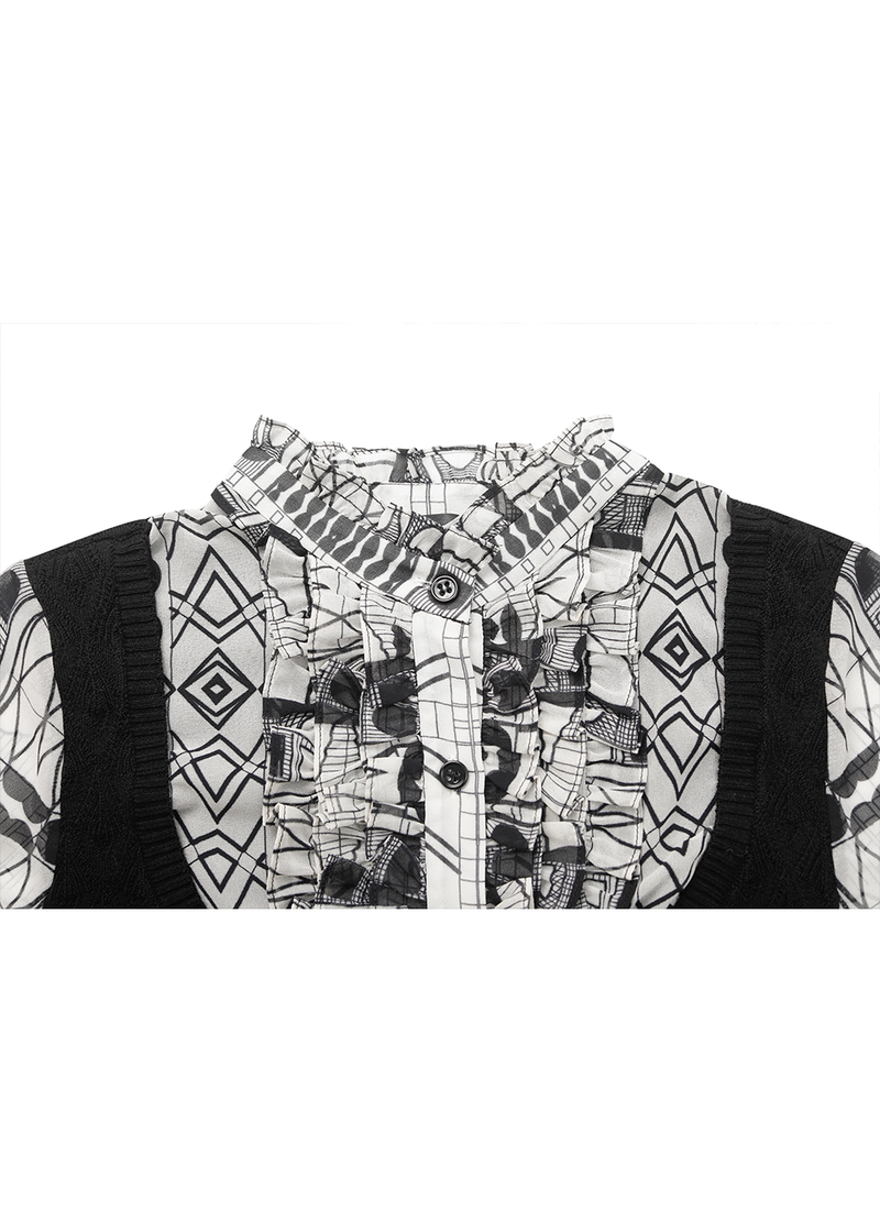 SALAZIA Black-White Stripe Blouses