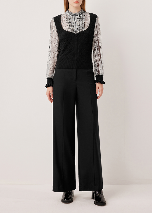 SALAZIA Black-White Stripe Blouses