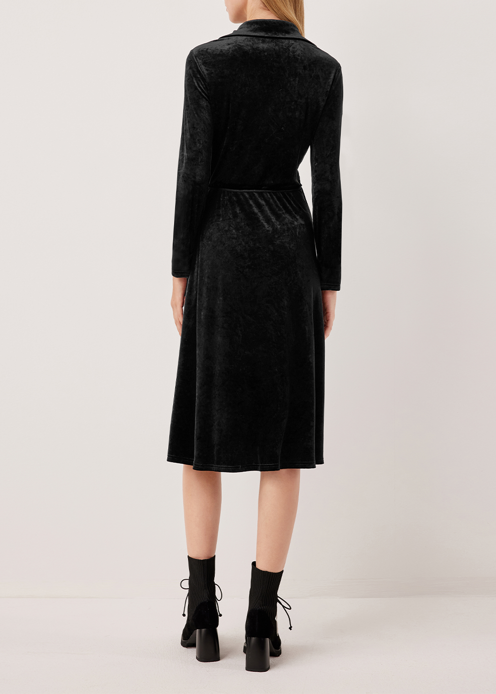 SALAZIA Black Triacetate Blend Long-Sleeve Dresses