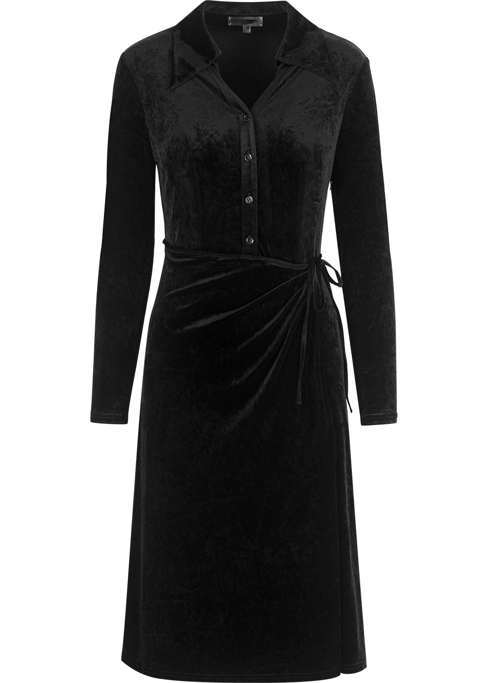 SALAZIA Black Triacetate Blend Long-Sleeve Dresses