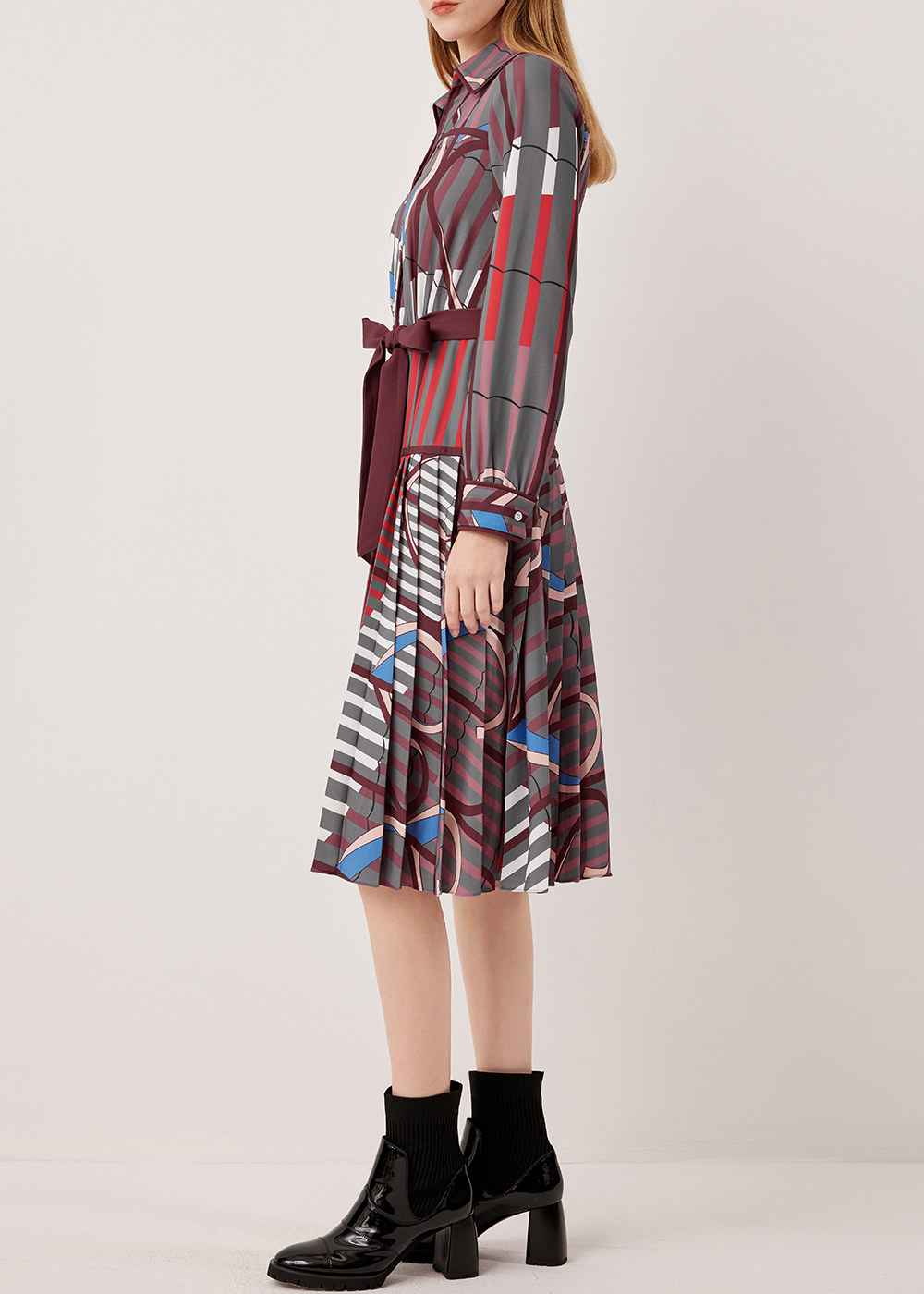 SALAZIA Purple Stripe Stretch Dresses