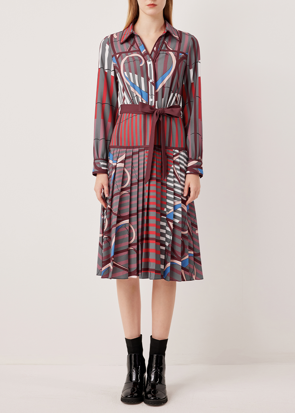 SALAZIA Purple Stripe Stretch Dresses