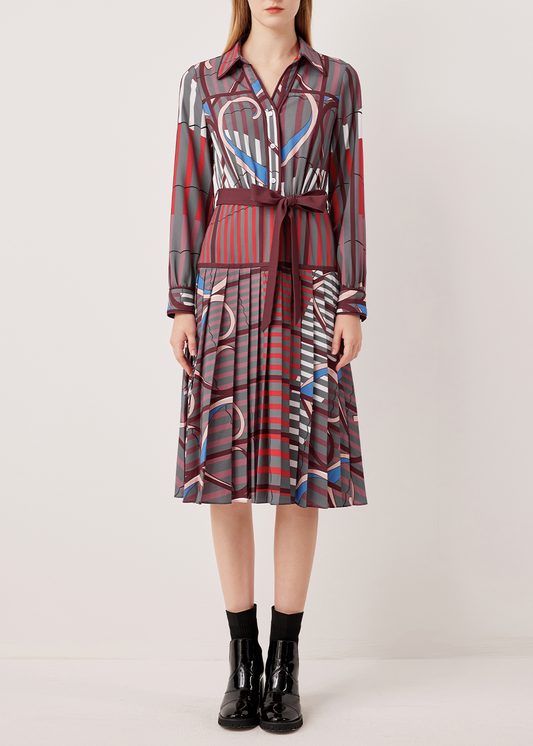 SALAZIA Purple Stripe Stretch Dresses