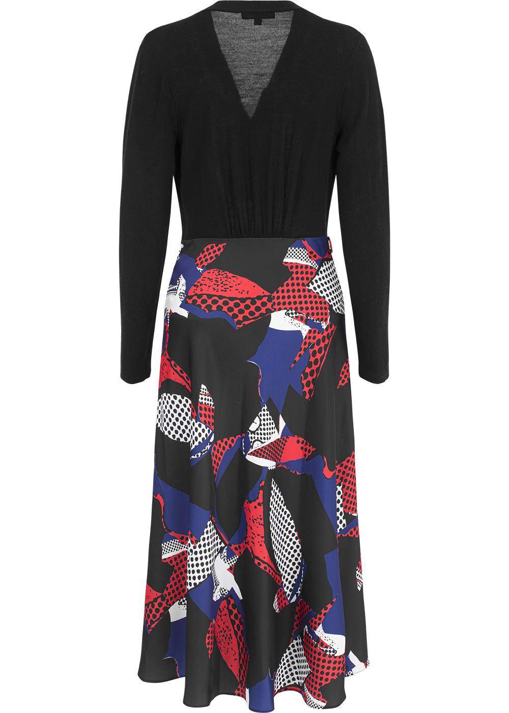 SALAZIA Blue-Red Stained Glass Fit-and-Flare Dresses
