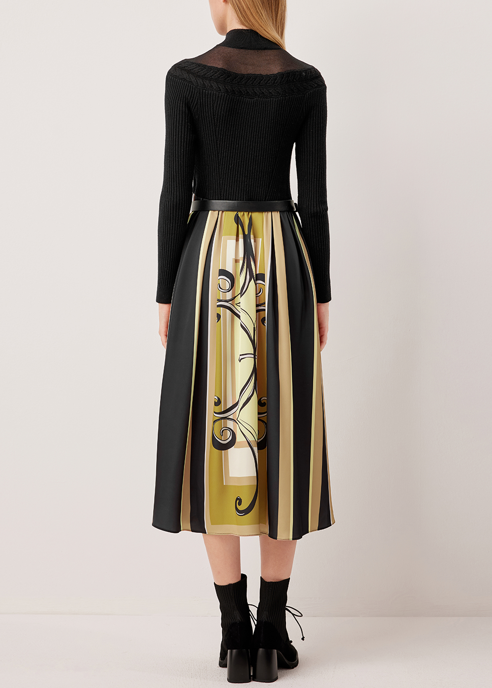 SALAZIA Black-Yellow Artisan Ironwork Dresses