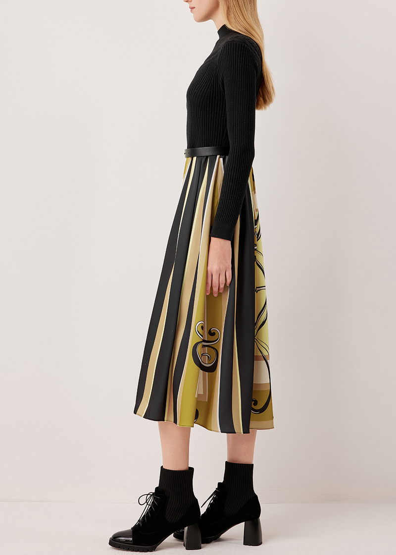 SALAZIA Black-Yellow Artisan Ironwork Dresses
