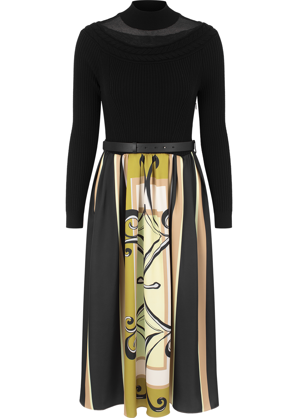 SALAZIA Black-Yellow Artisan Ironwork Dresses