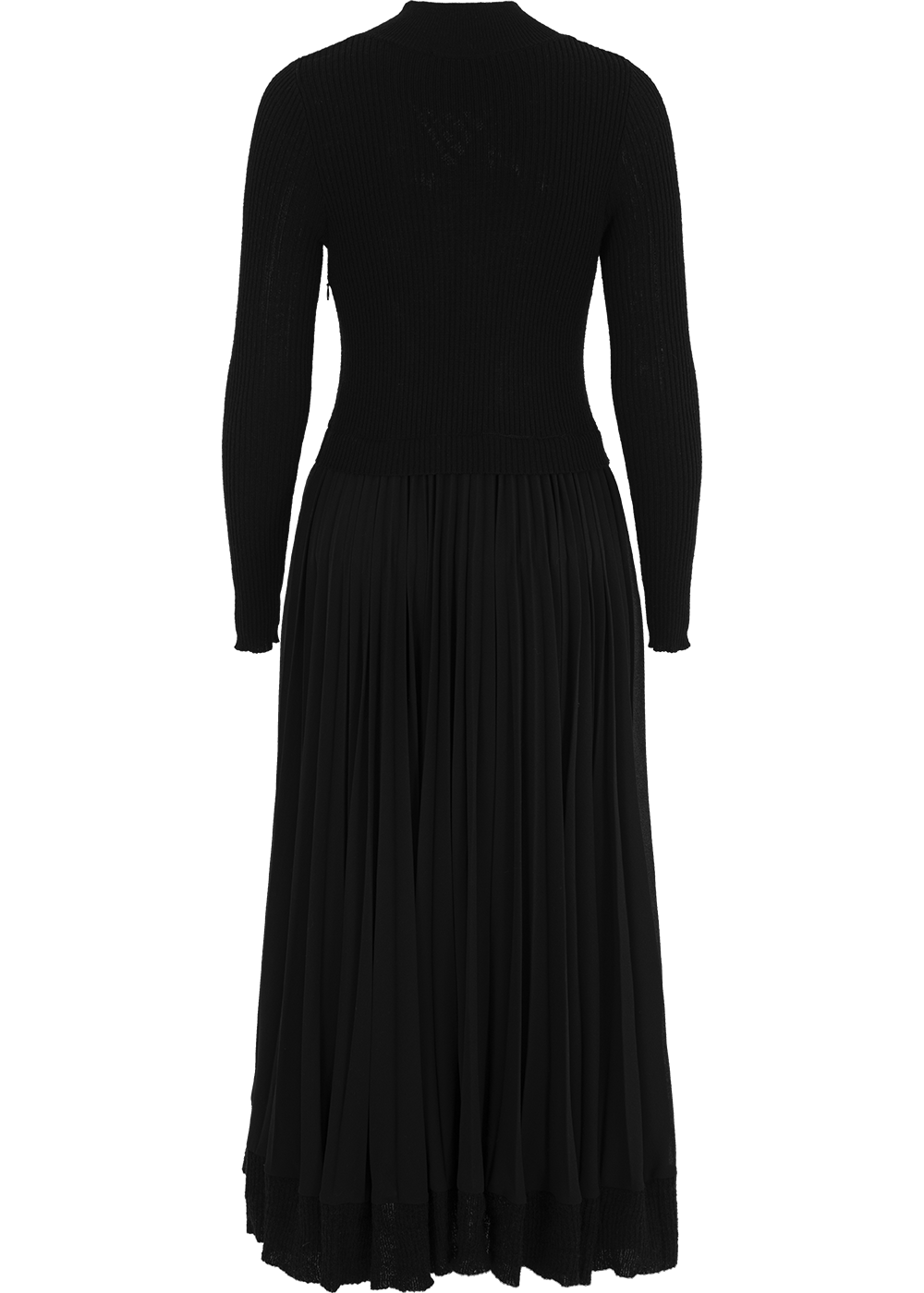 SALAZIA Black Wool Blend Long-Sleeve Dresses