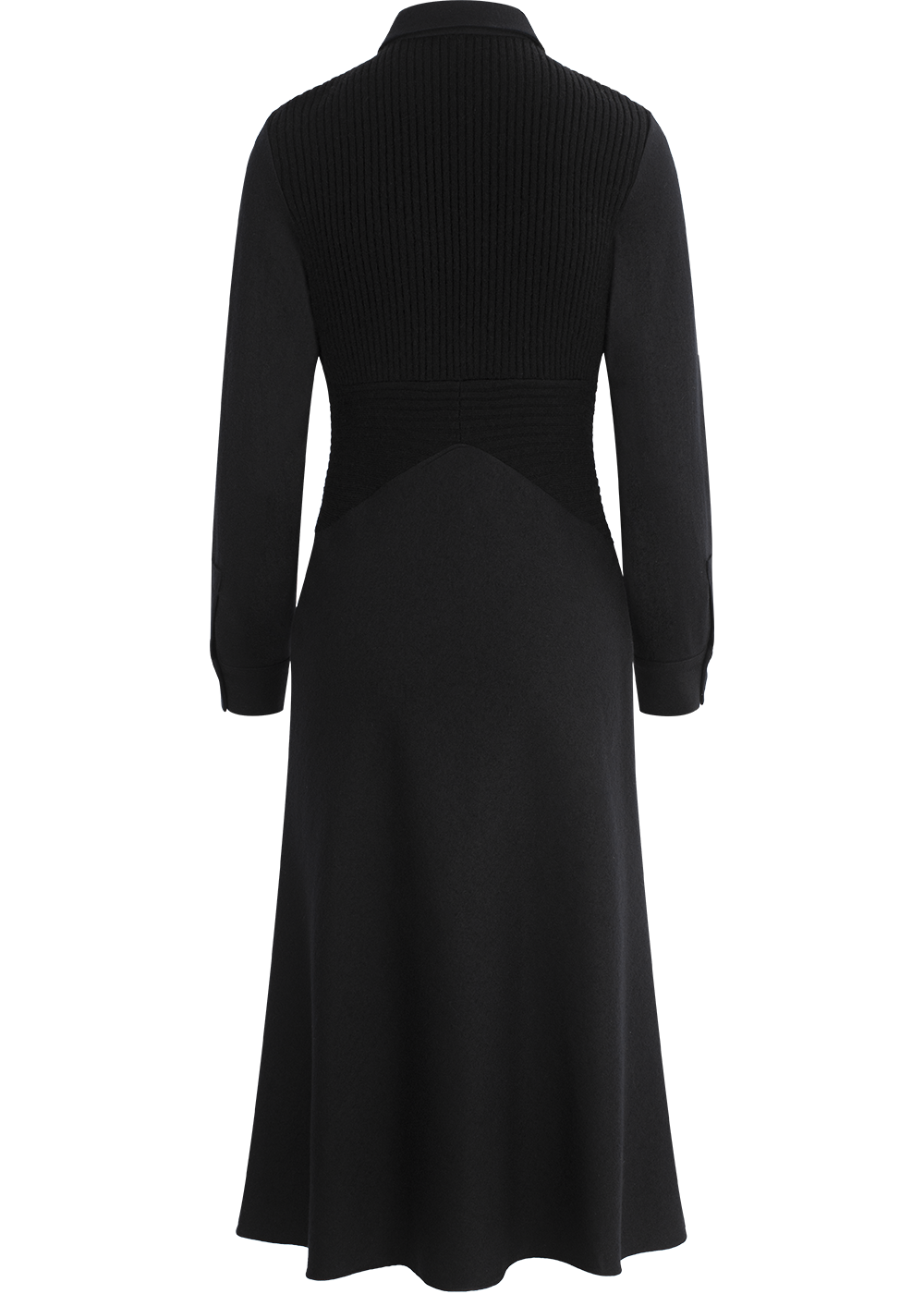SALAZIA Black Wool Blend Fit-and-Flare Dresses