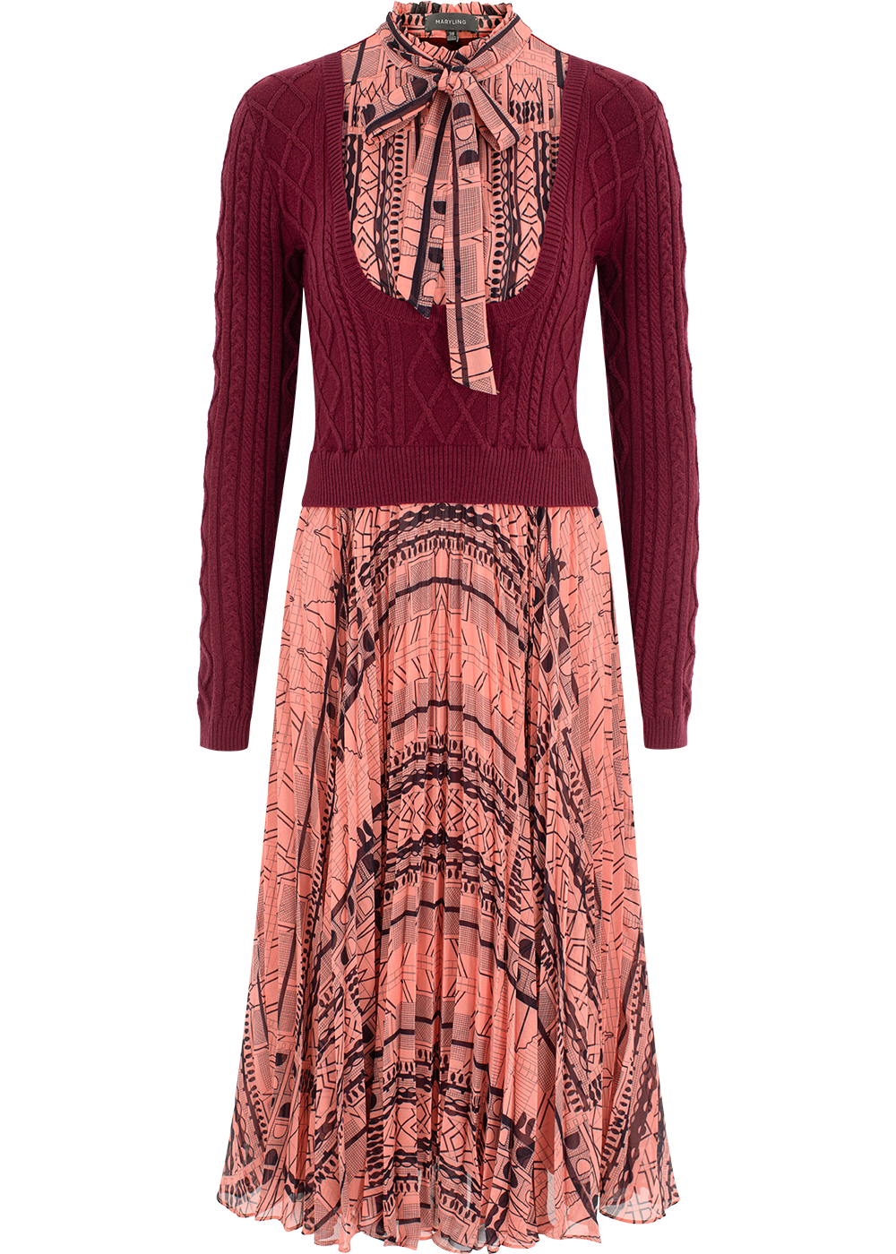 SALAZIA Pink Line Art Dresses