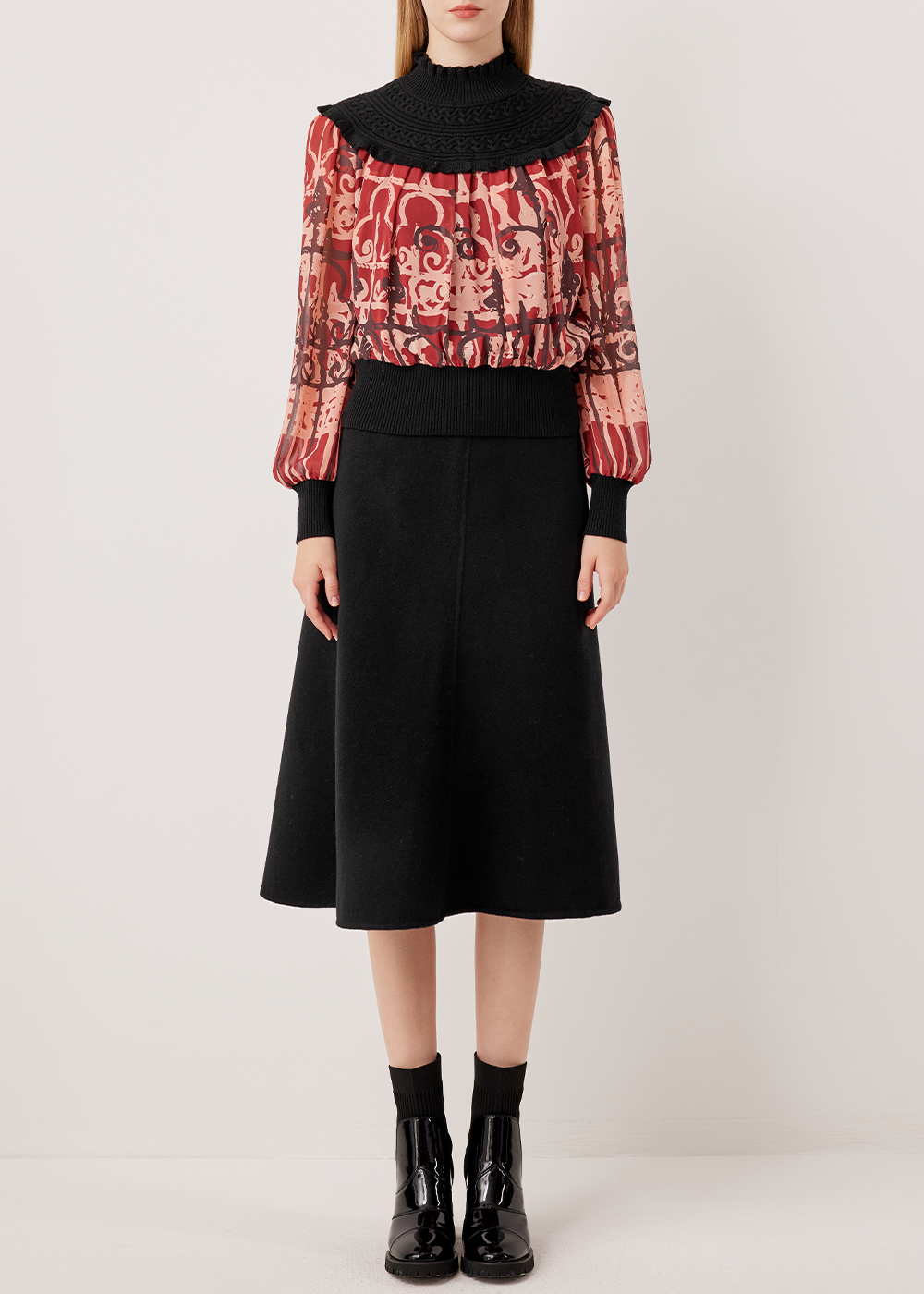 SALAZIA Red-Pink Stained Glass Blouses