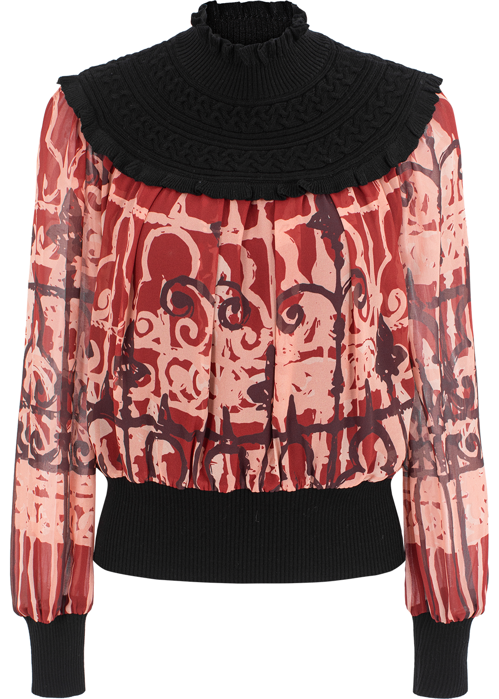 SALAZIA Red-Pink Stained Glass Blouses