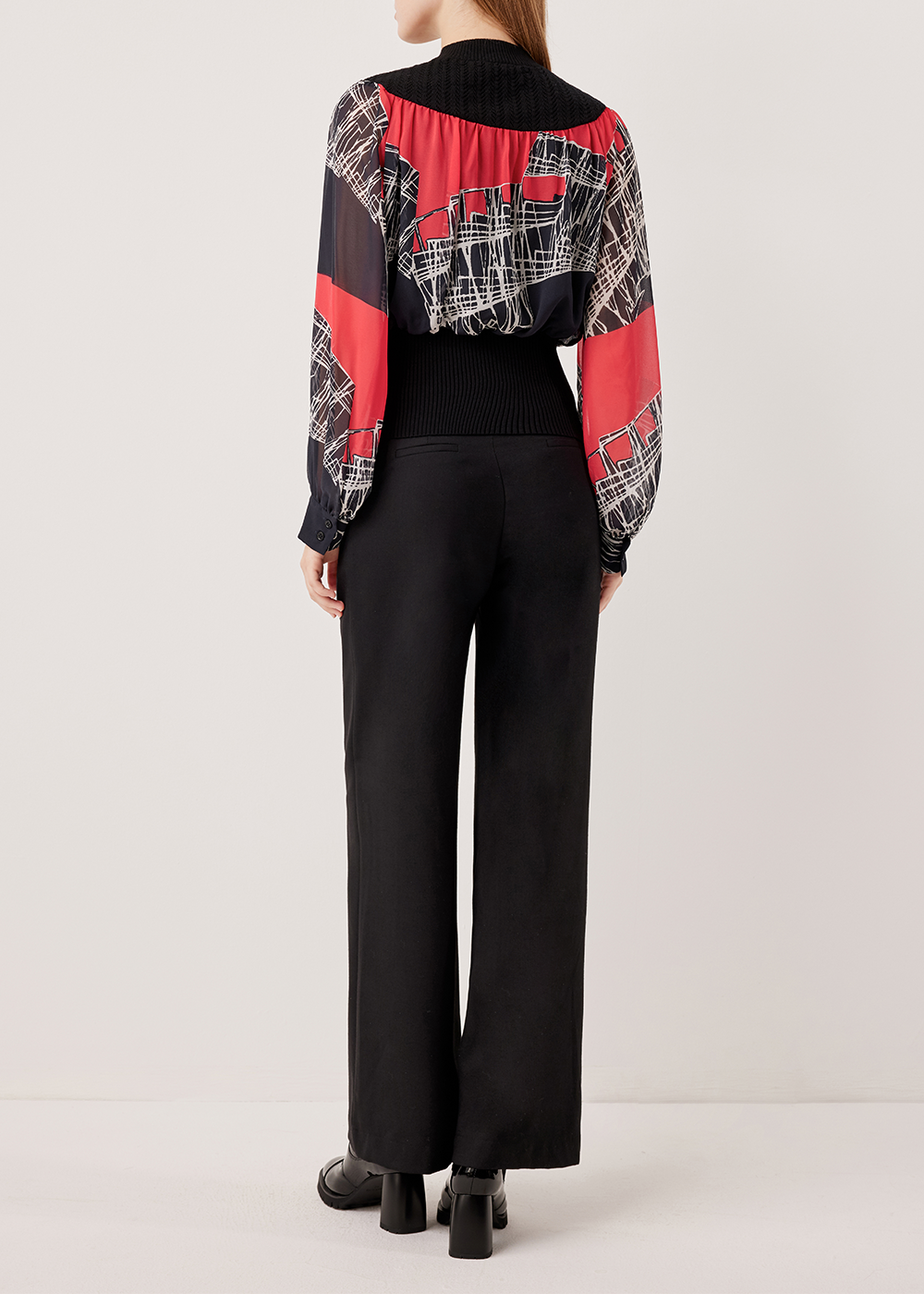 SALAZIA Red-Black Lace Blouses