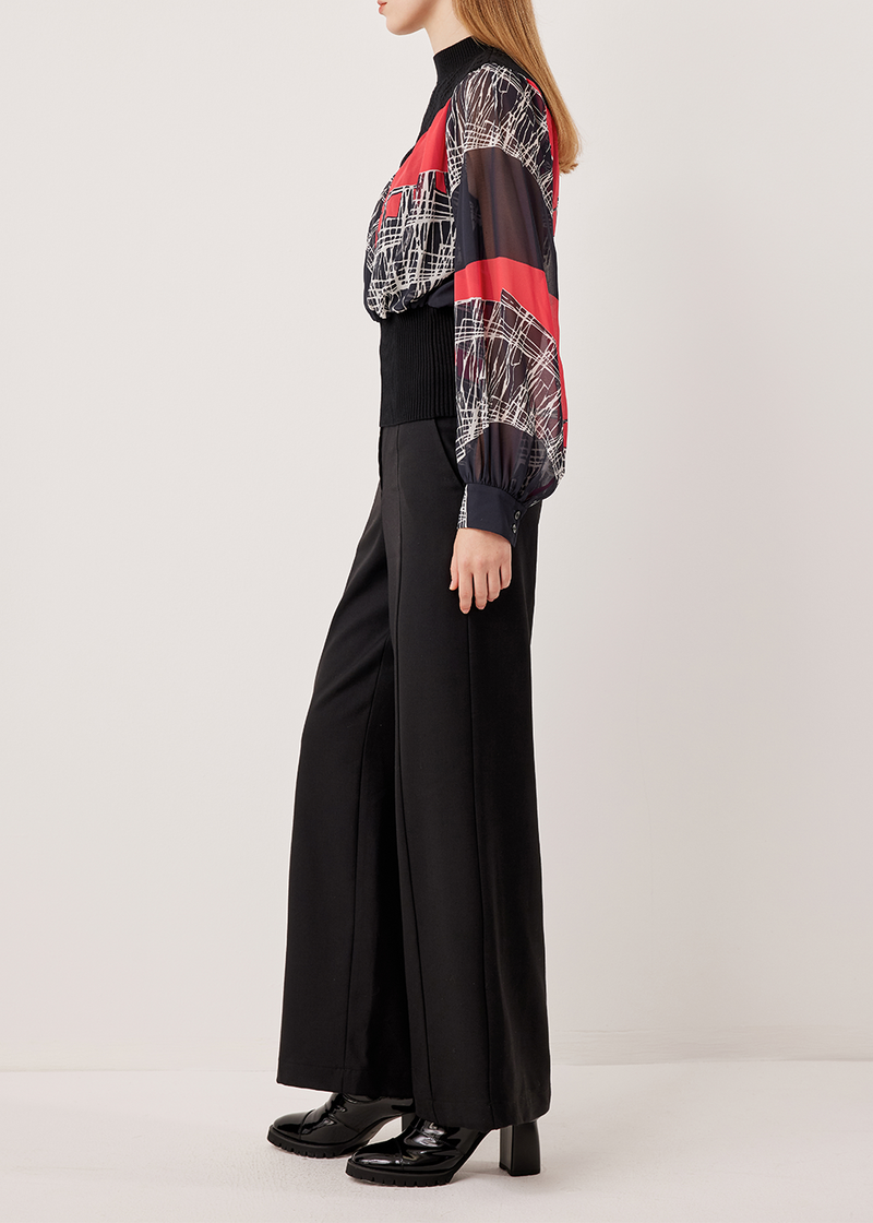 SALAZIA Red-Black Lace Blouses