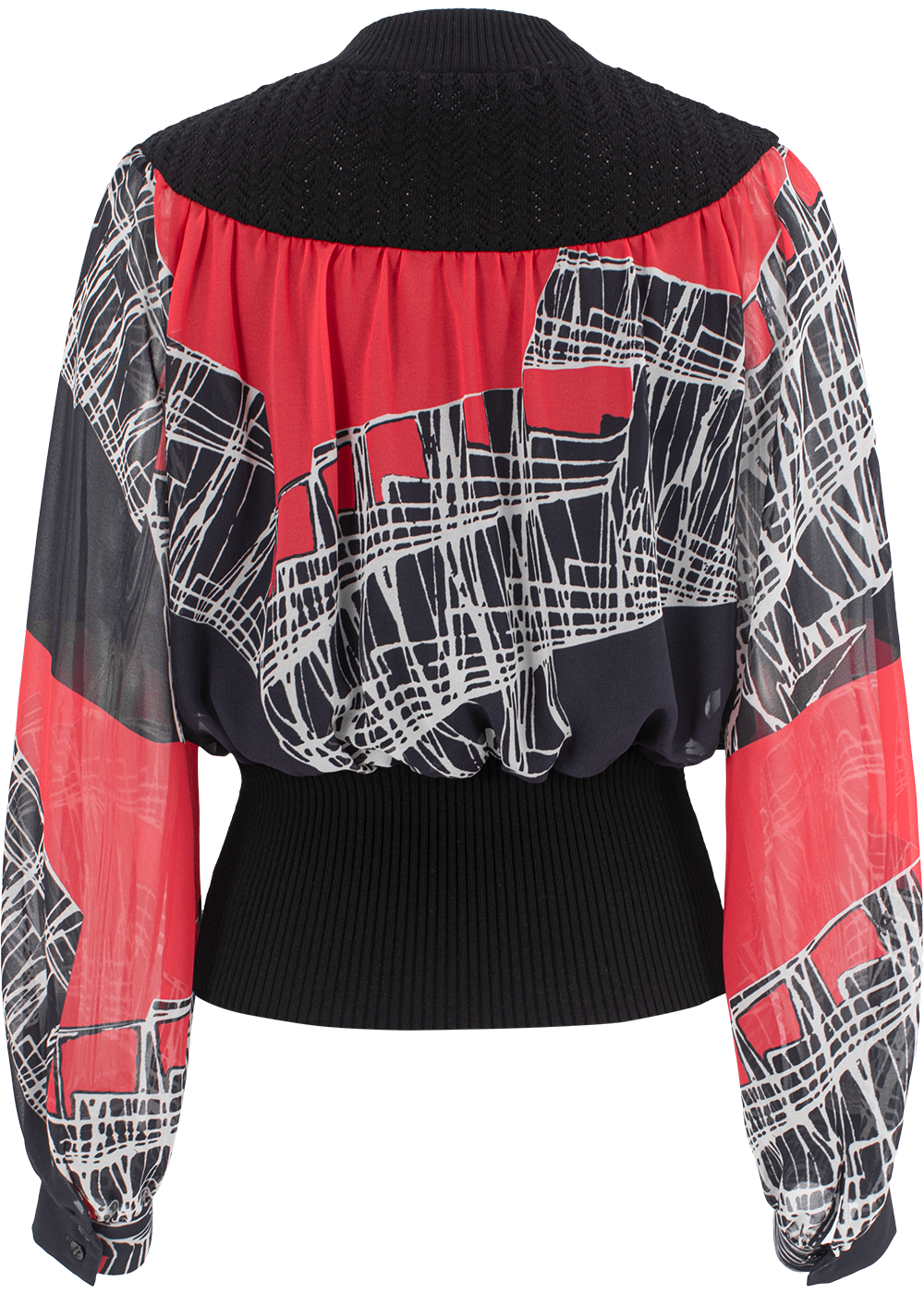SALAZIA Red-Black Lace Blouses