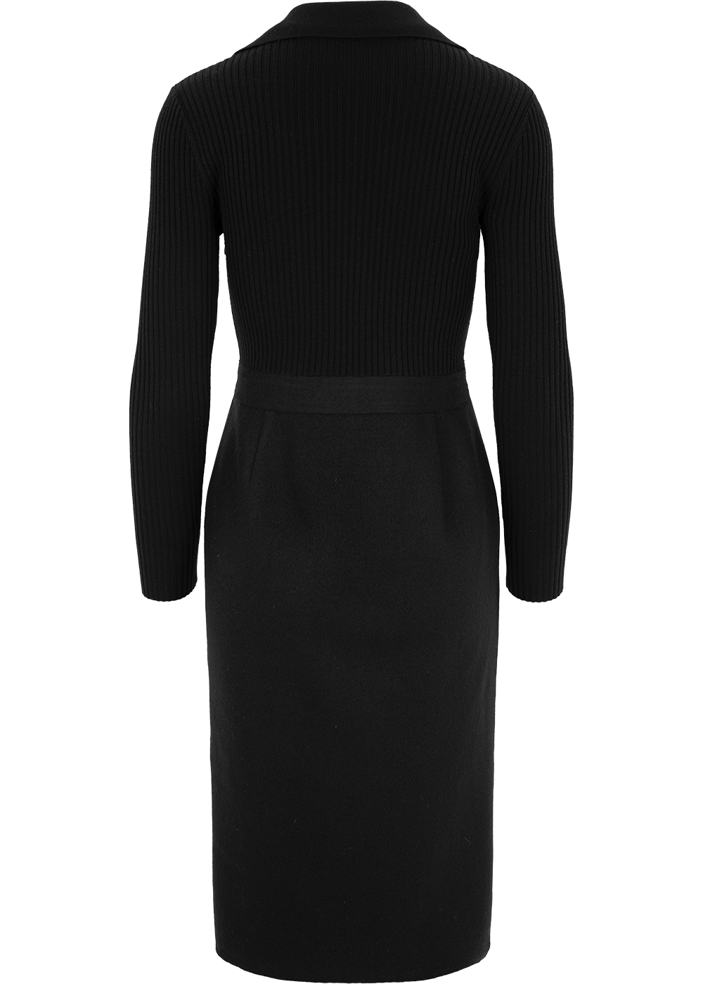 SALAZIA Wool Blend Fitted Long-Sleeve Dresses