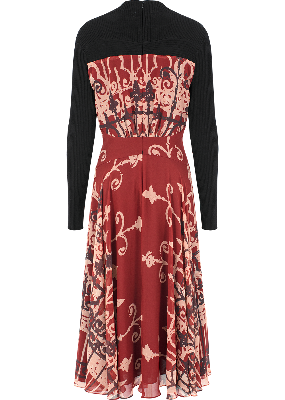 SALAZIA Red-Pink Stained Glass Long-Sleeve Dresses