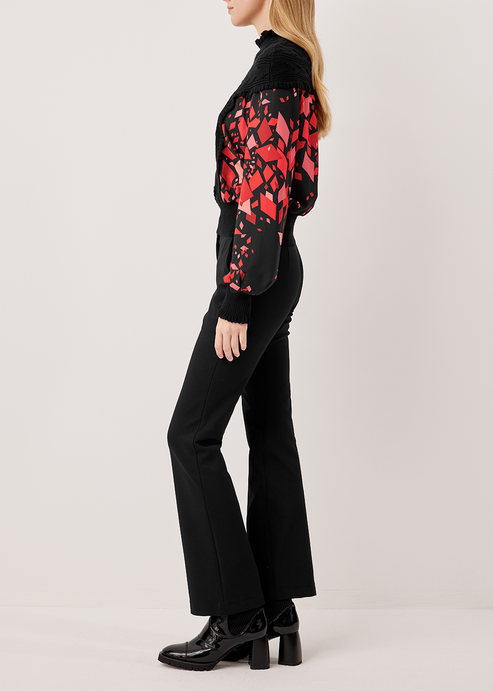 SALAZIA Red-Black Kaleidoscope Blouses