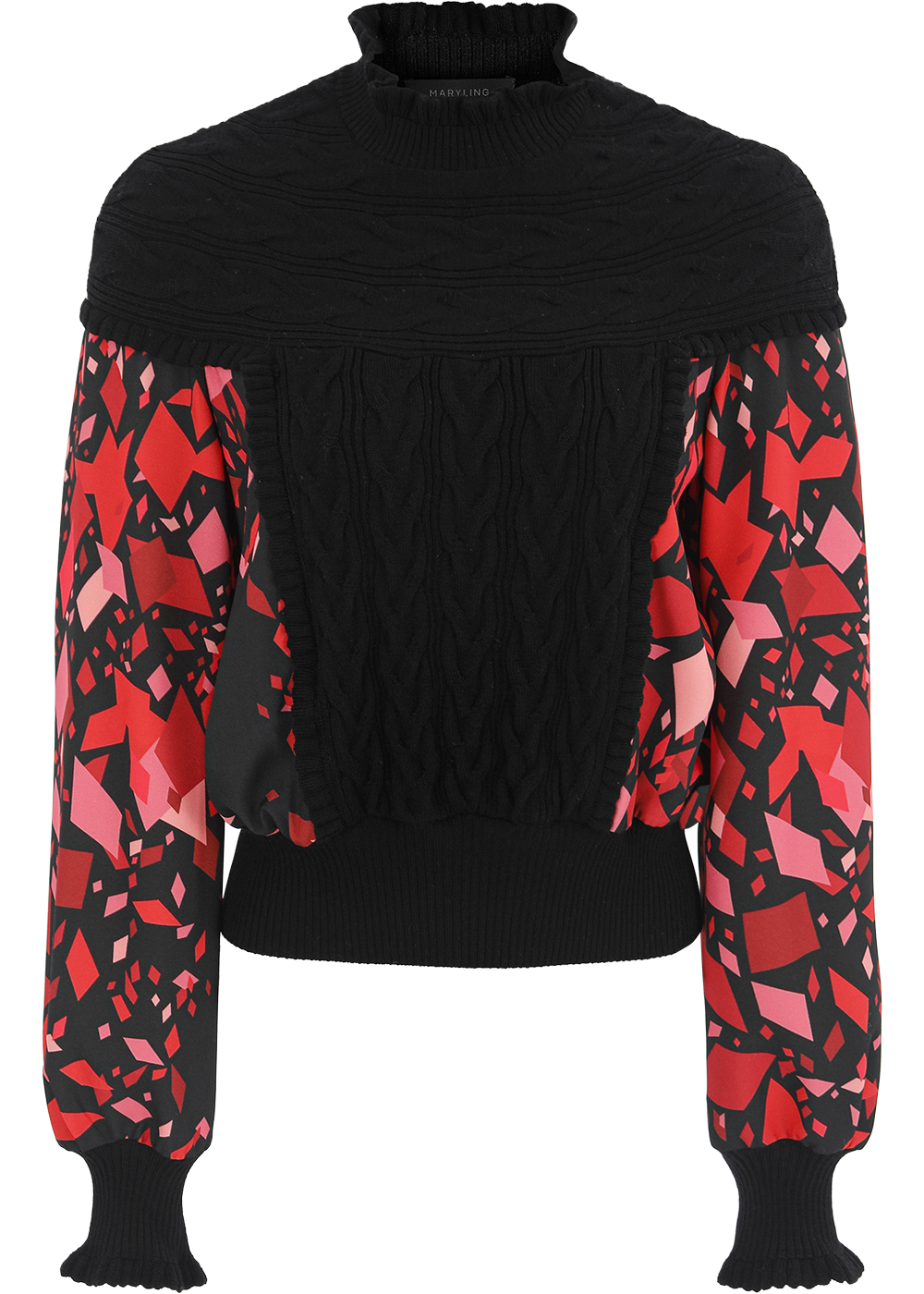 SALAZIA Red-Black Kaleidoscope Blouses