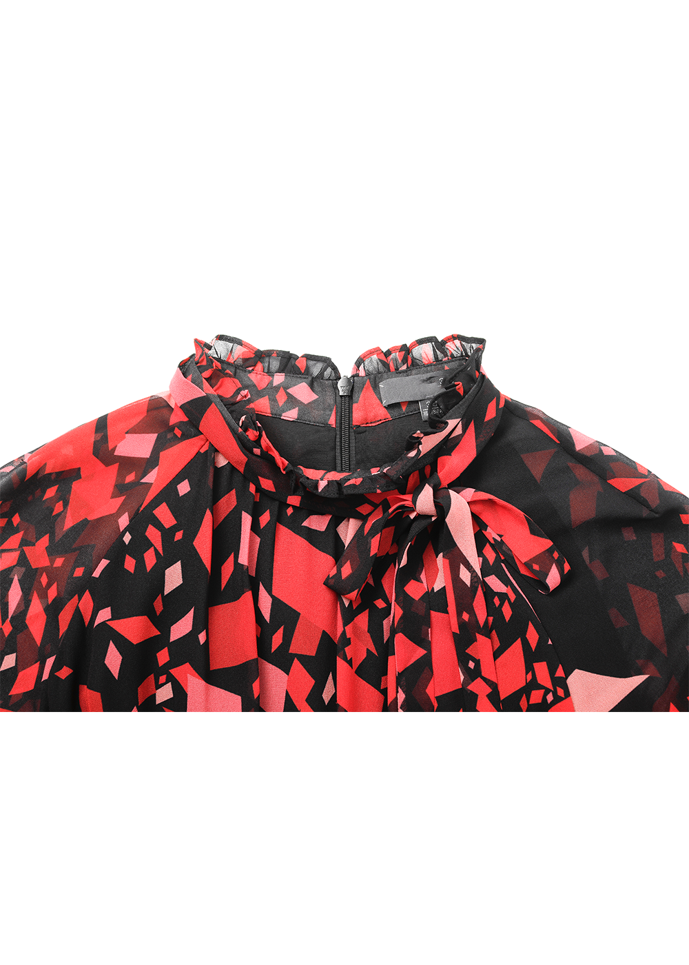 SALAZIA Red-Black Kaleidoscope Long-Sleeve Dresses