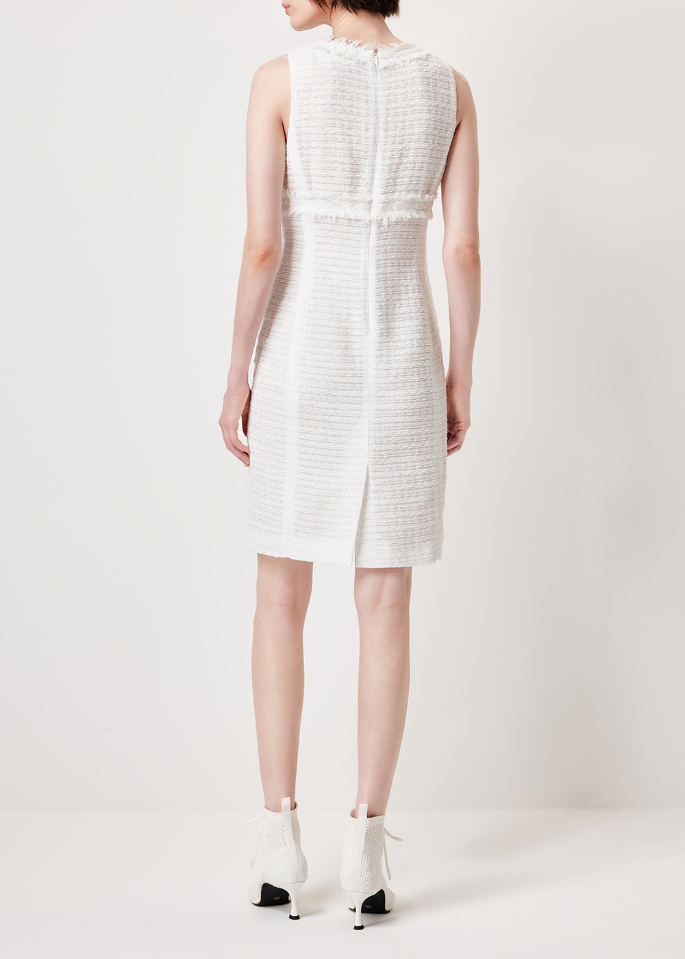 SALAZIA White Cotton-Polyester Blend Short-Sleeve Dresses