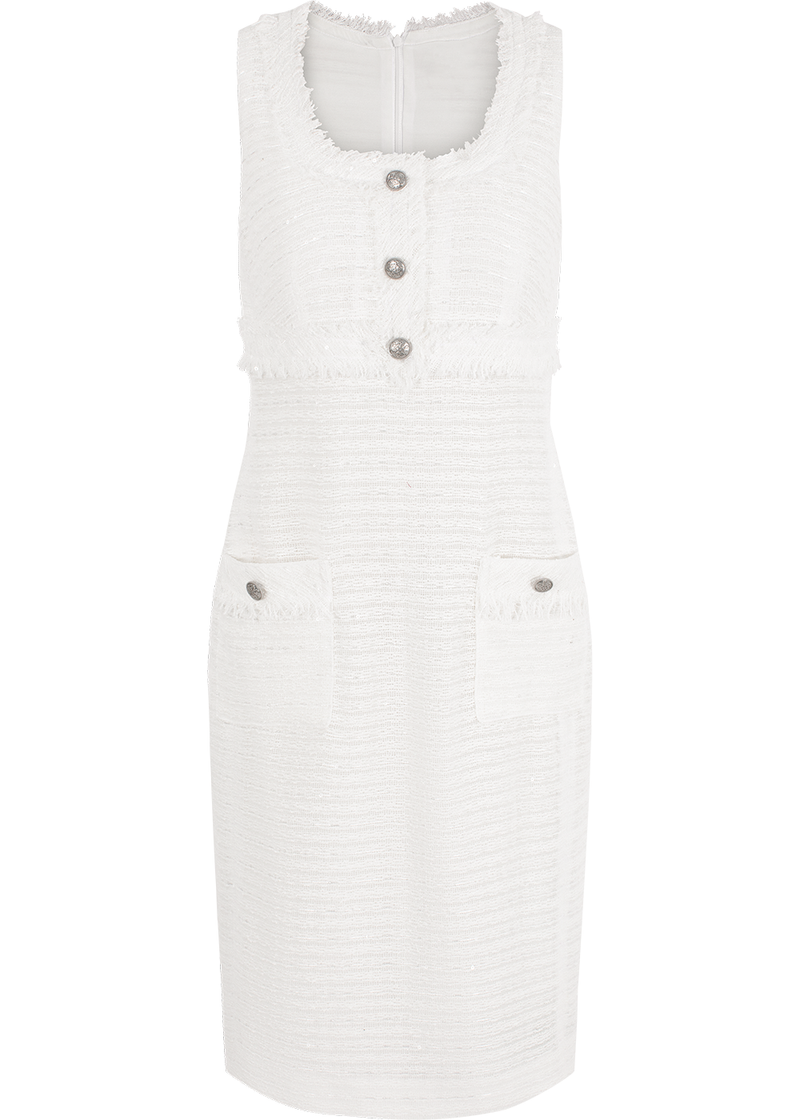 SALAZIA White Cotton-Polyester Blend Short-Sleeve Dresses