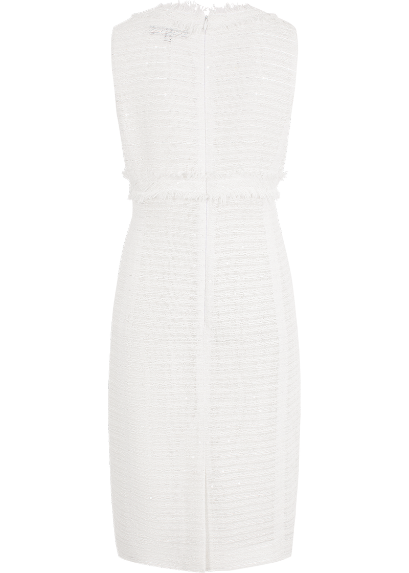 SALAZIA White Cotton-Polyester Blend Short-Sleeve Dresses
