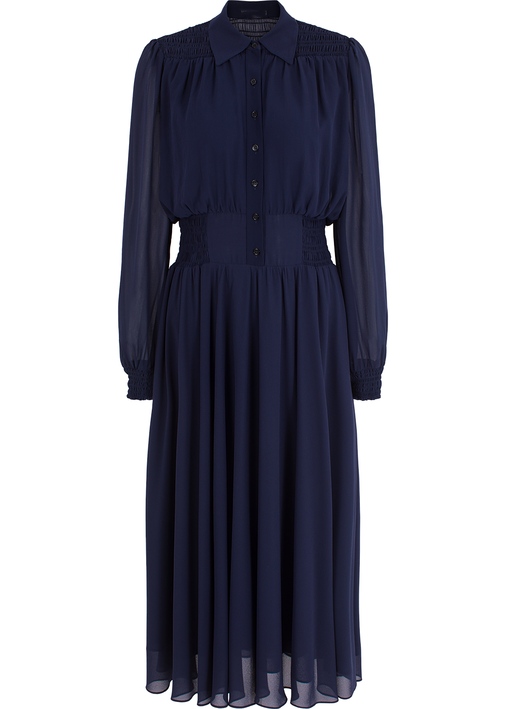 SALAZIA Black-White Line Art Wool Blend Dresses
