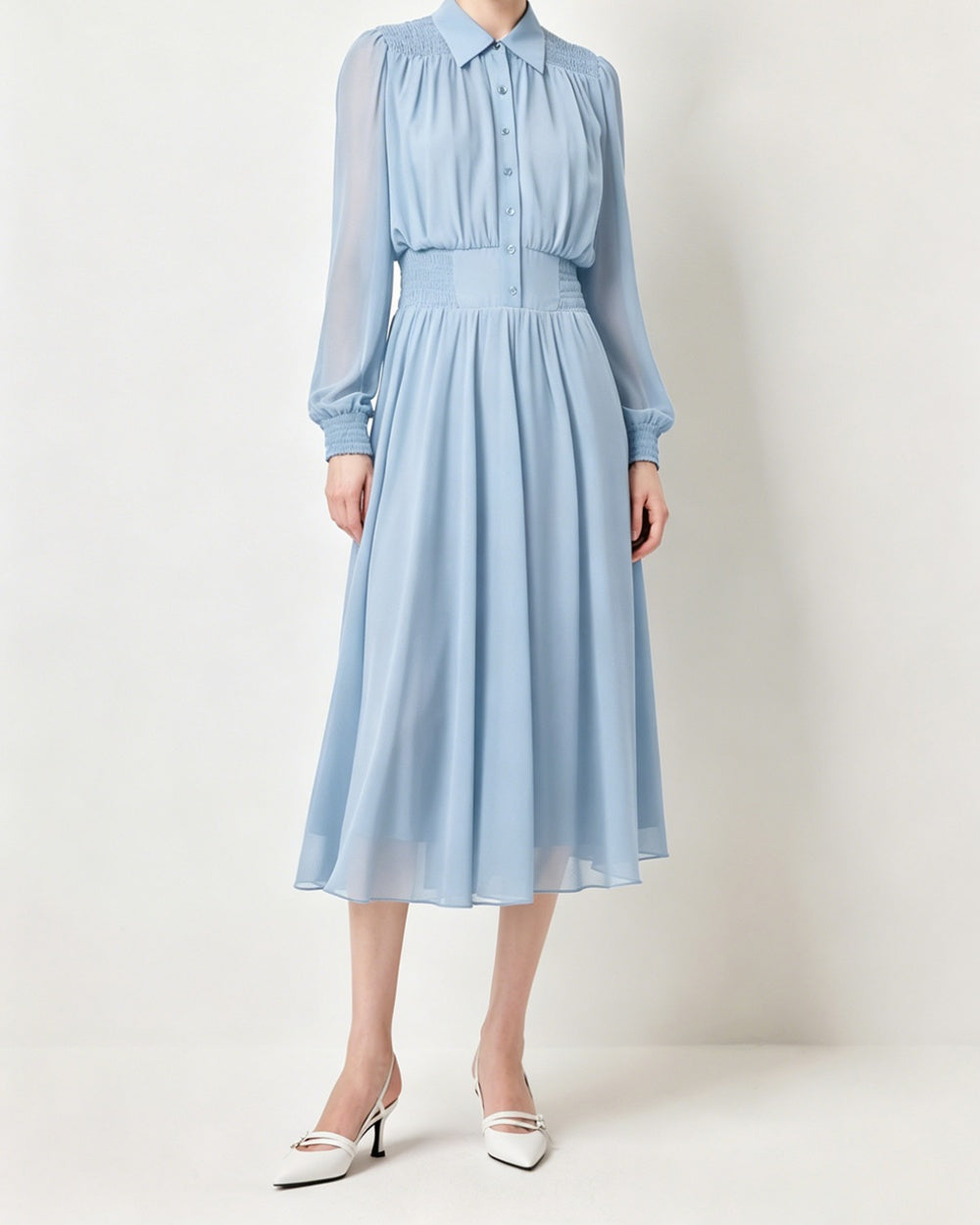 SALAZIA Sheer Waist-cinching Maxi Dresses