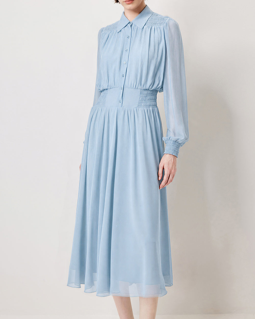 SALAZIA Sheer Waist-cinching Maxi Dresses