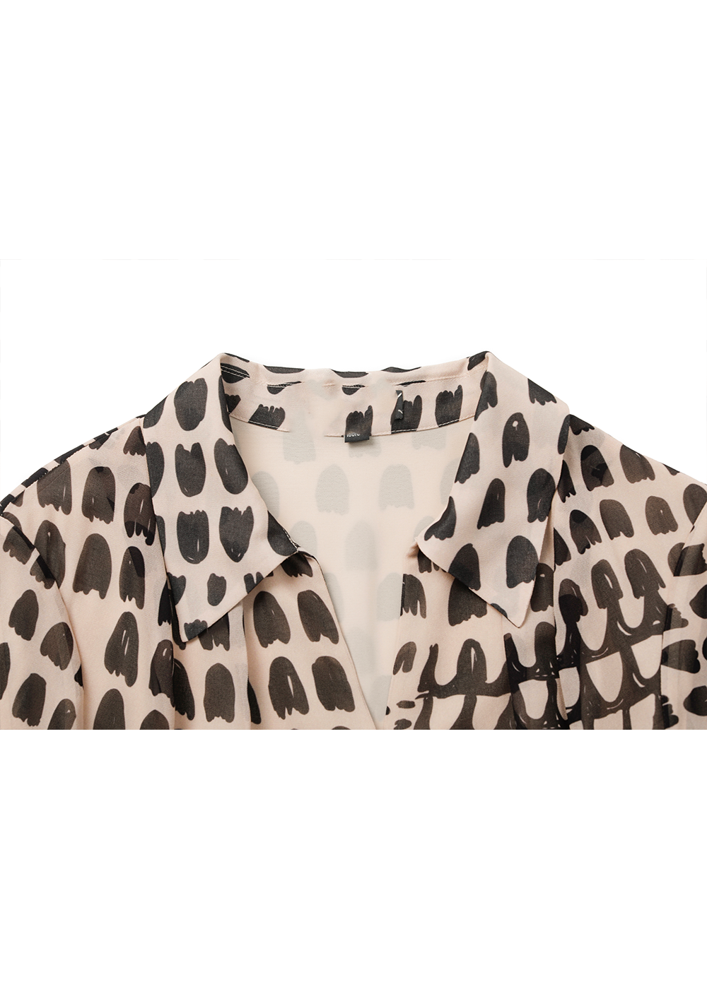 SALAZIA Apricot Tulip Print Long-Sleeve Dresses