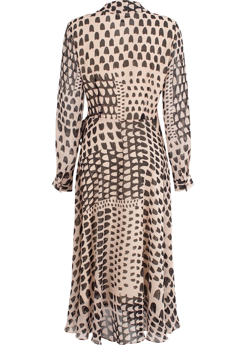 SALAZIA Apricot Tulip Print Long-Sleeve Dresses