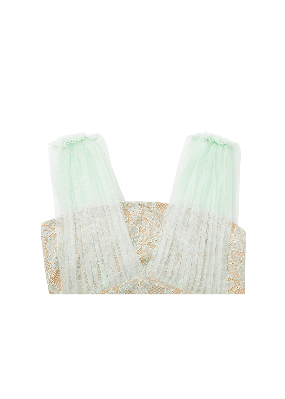 SALAZIA Monet Green Lace-Velvet Blend Dresses