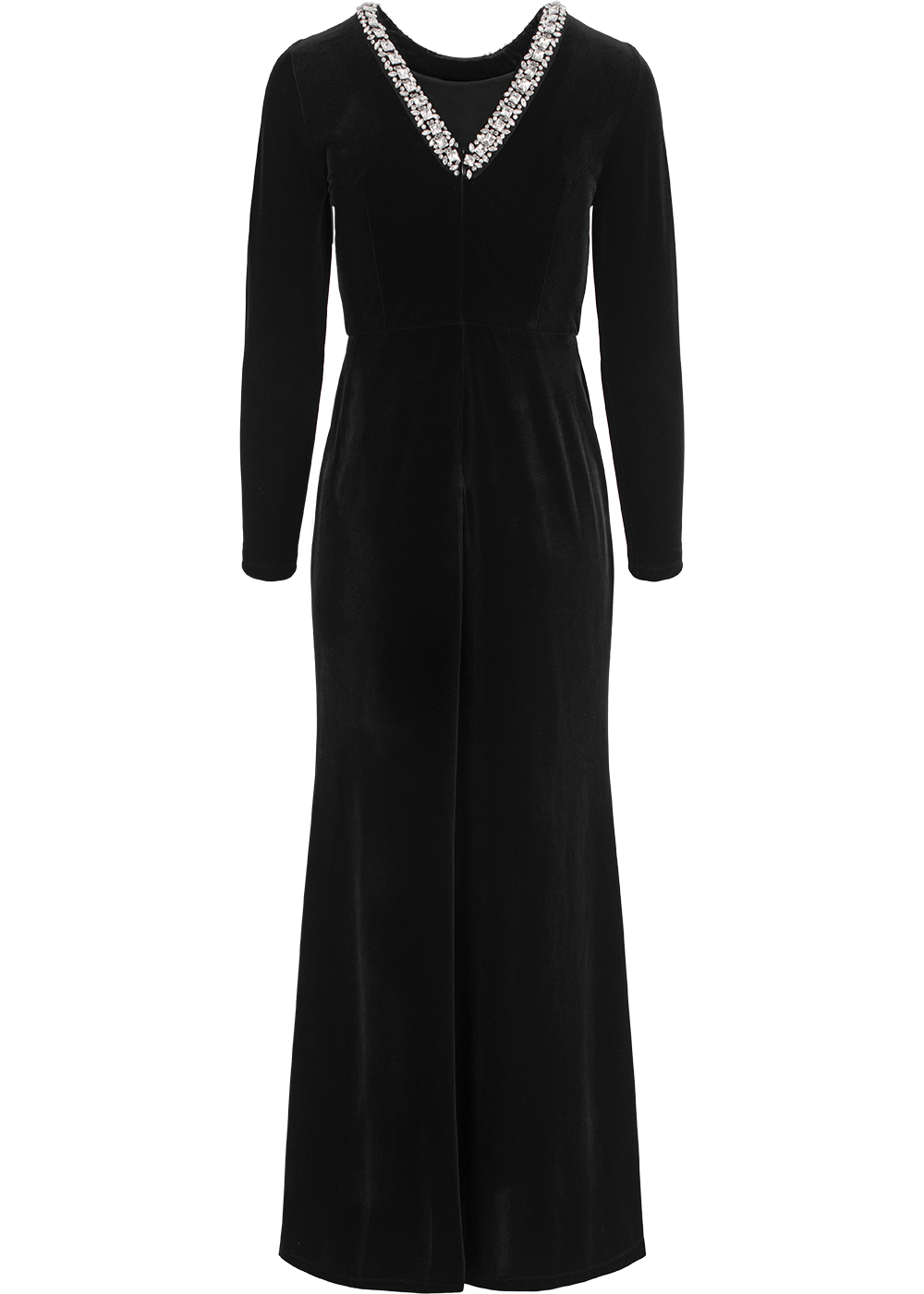 SALAZIA Black Triacetate Stretch Long-Sleeve Dresses