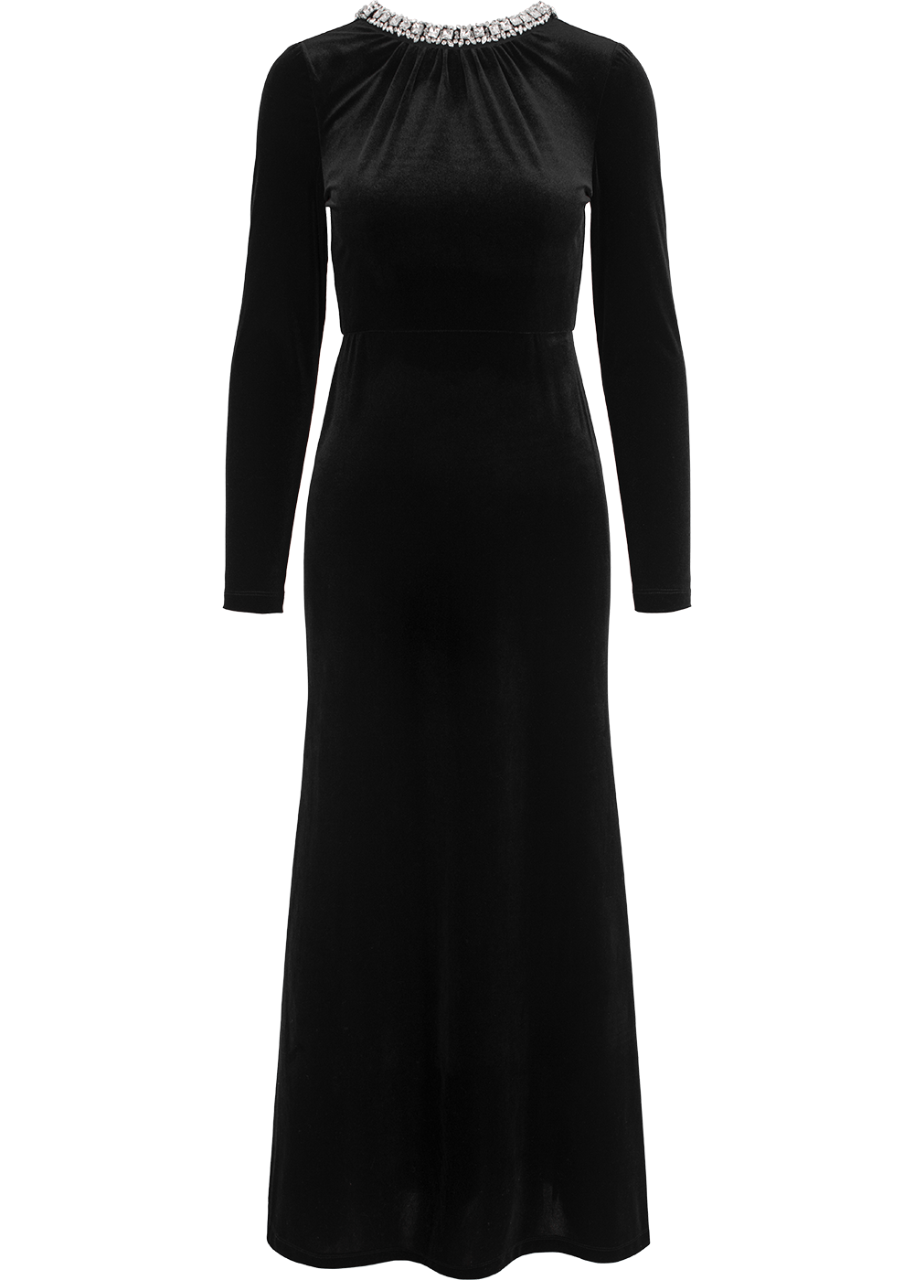SALAZIA Black Triacetate Stretch Long-Sleeve Dresses