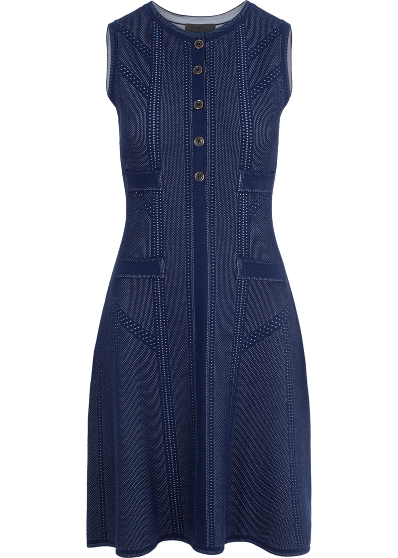 SALAZIA Cobalt Blue Viscose Blend Knit Dresses