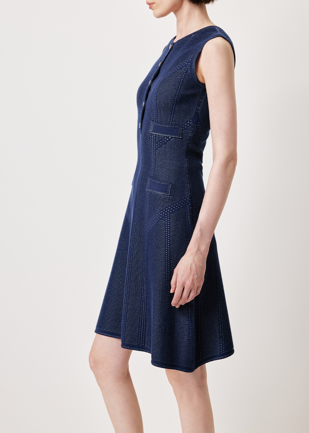 SALAZIA Cobalt Blue Viscose Blend Knit Dresses