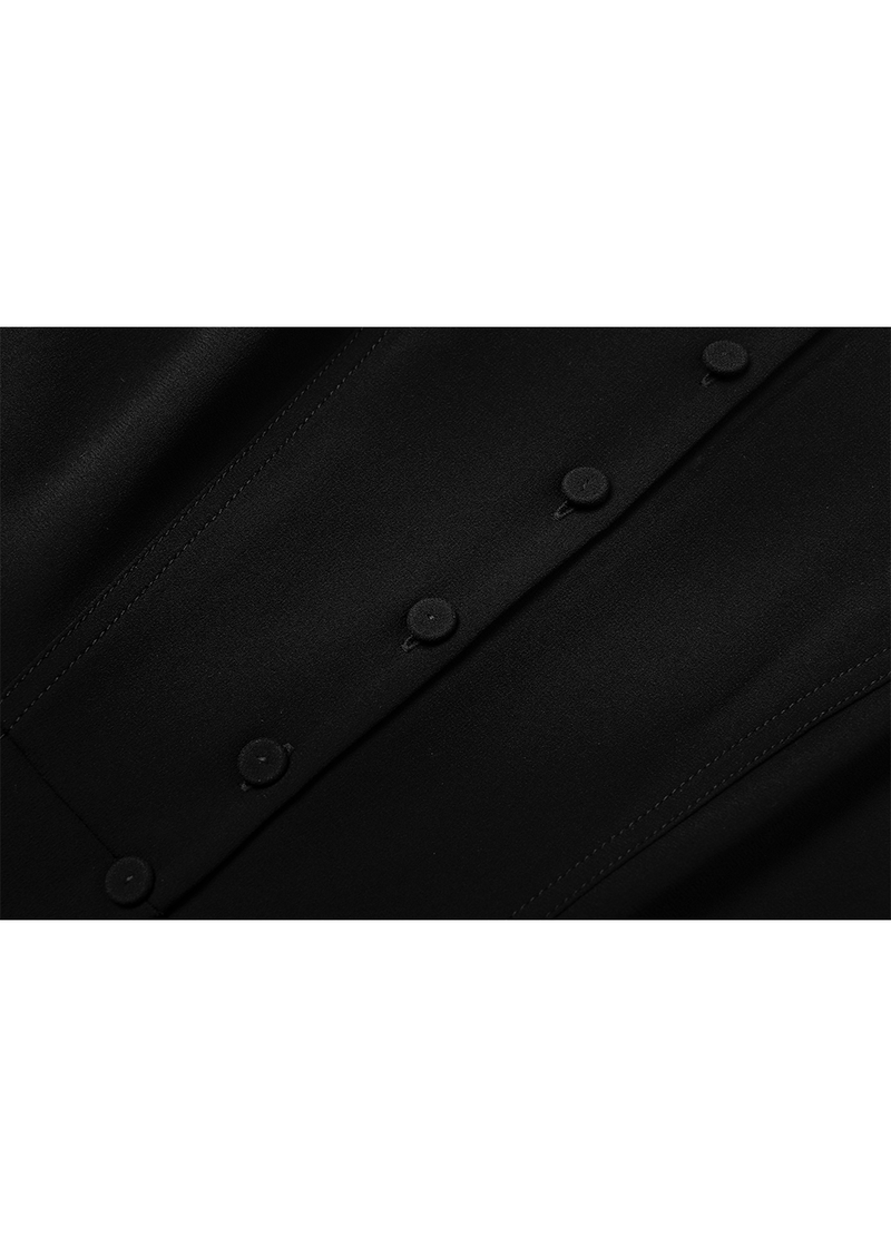 SALAZIA Black Triacetate-Silk Blend Long-Sleeve Dresses