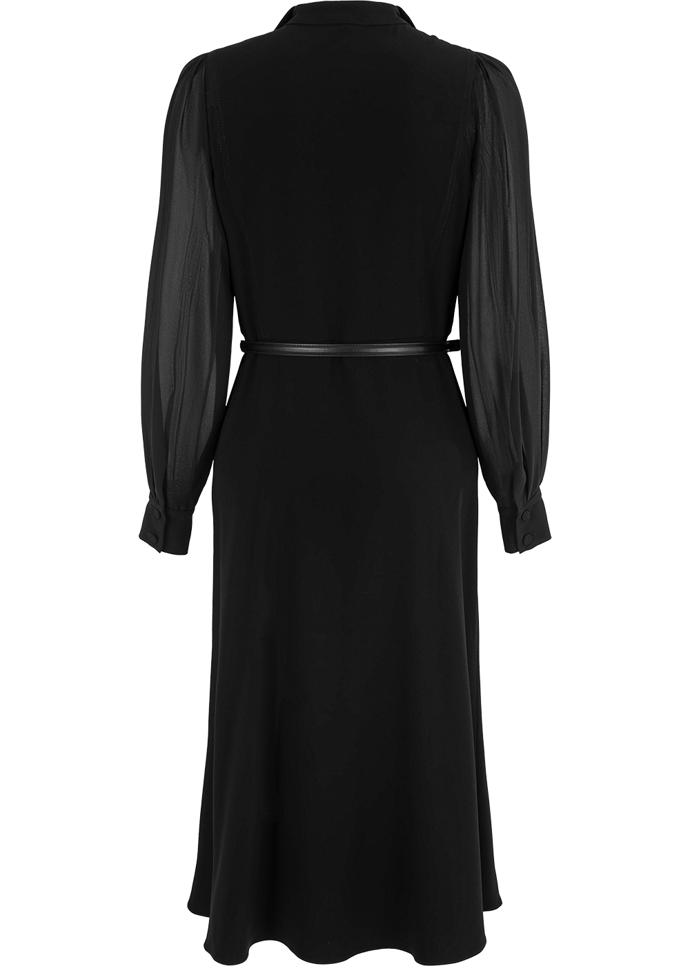 SALAZIA Black Triacetate-Silk Blend Long-Sleeve Dresses