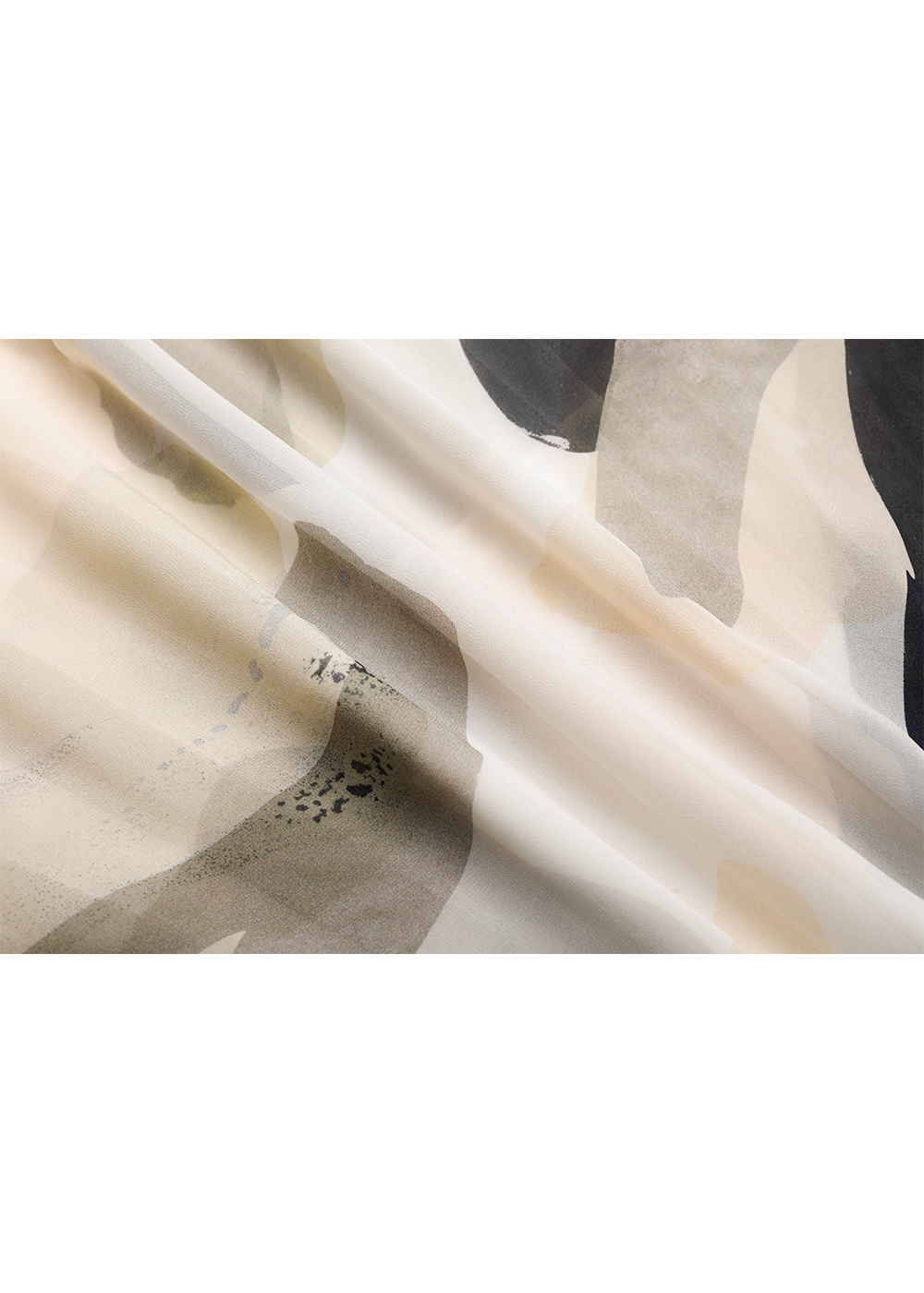 SALAZIA Beige-Black Brushstroke Long-Sleeve Dresses