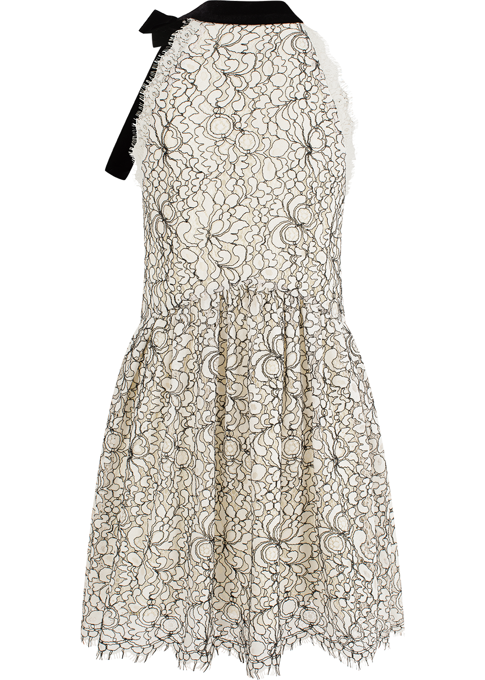 SALAZIA Black-White Tri-Color Short-Sleeve Dresses