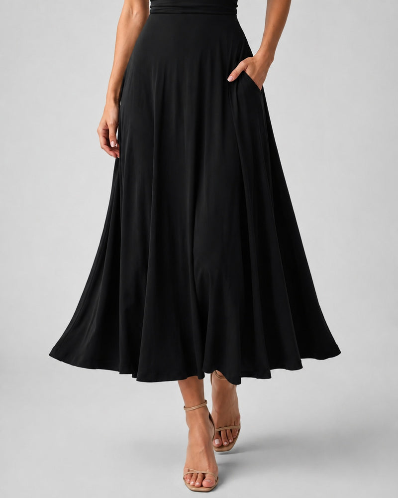 SALAZIA Women's Square Neck A-Line Long Dresses