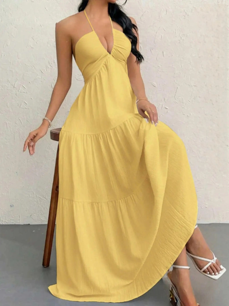 SALAZIA Women's Casual Sleeveless Backless Mini for Beach Vacation Dresses