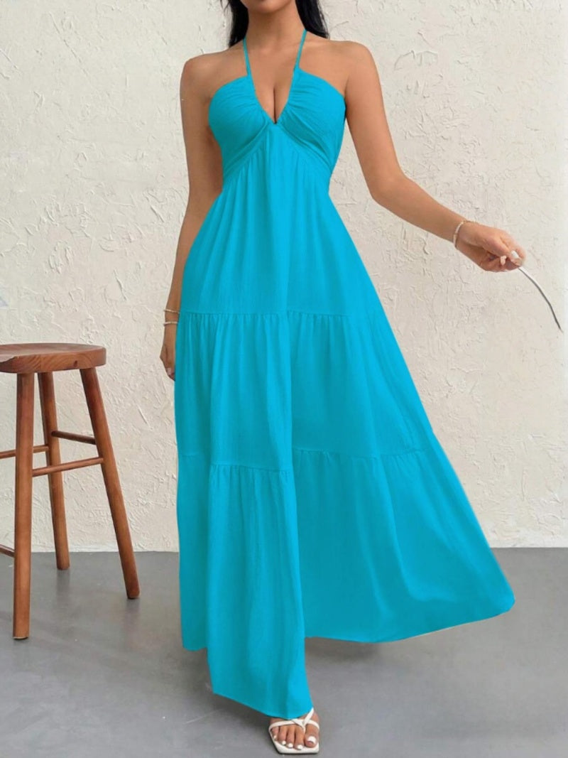 SALAZIA Women's Casual Sleeveless Backless Mini for Beach Vacation Dresses