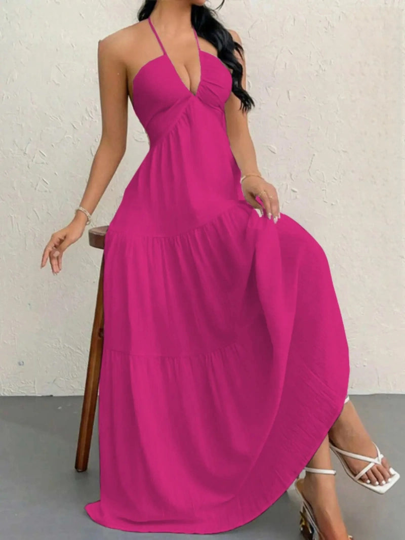 SALAZIA Women's Casual Sleeveless Backless Mini for Beach Vacation Dresses