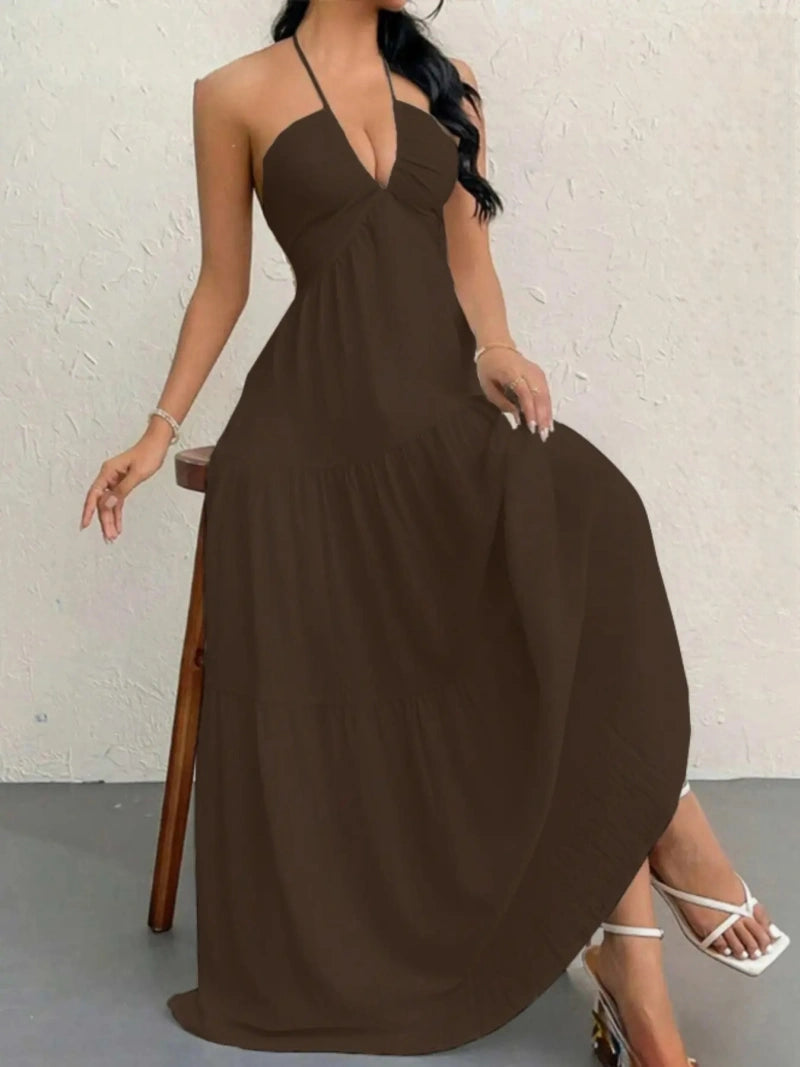 SALAZIA Women's Casual Sleeveless Backless Mini for Beach Vacation Dresses