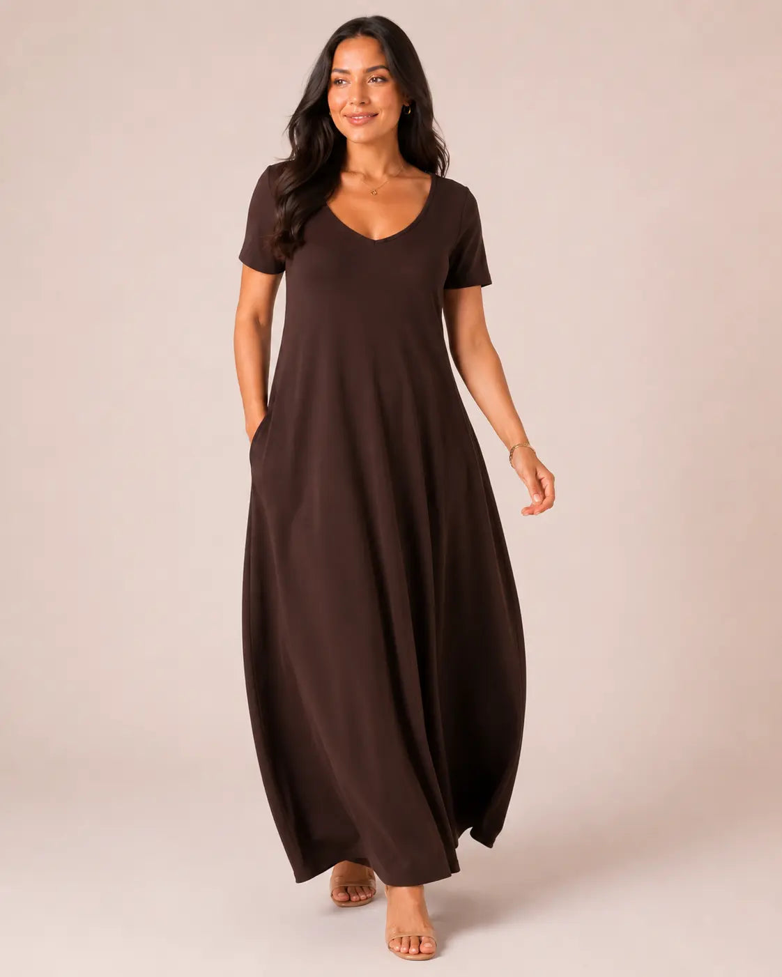 SALAZIA Women's Short Sleeve Round Neck Casual Dresses