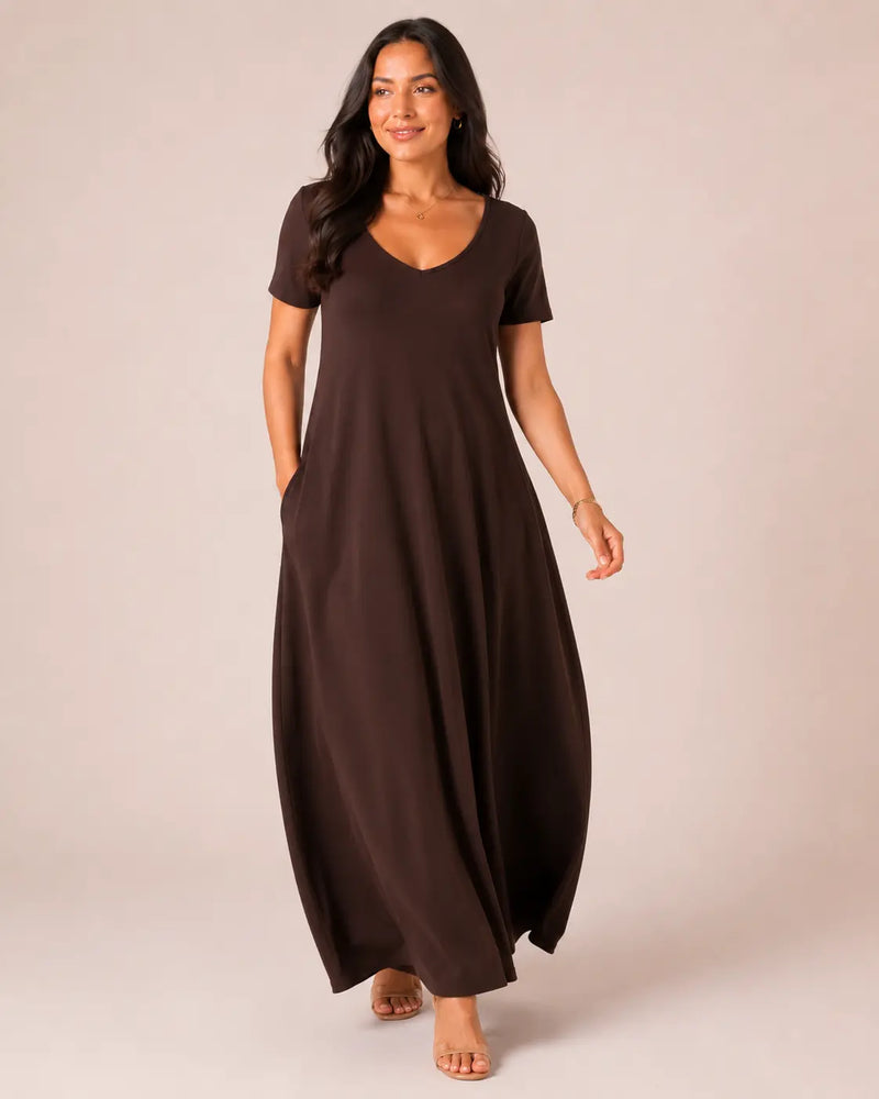 SALAZIA Women's Short Sleeve Round Neck Casual Dresses