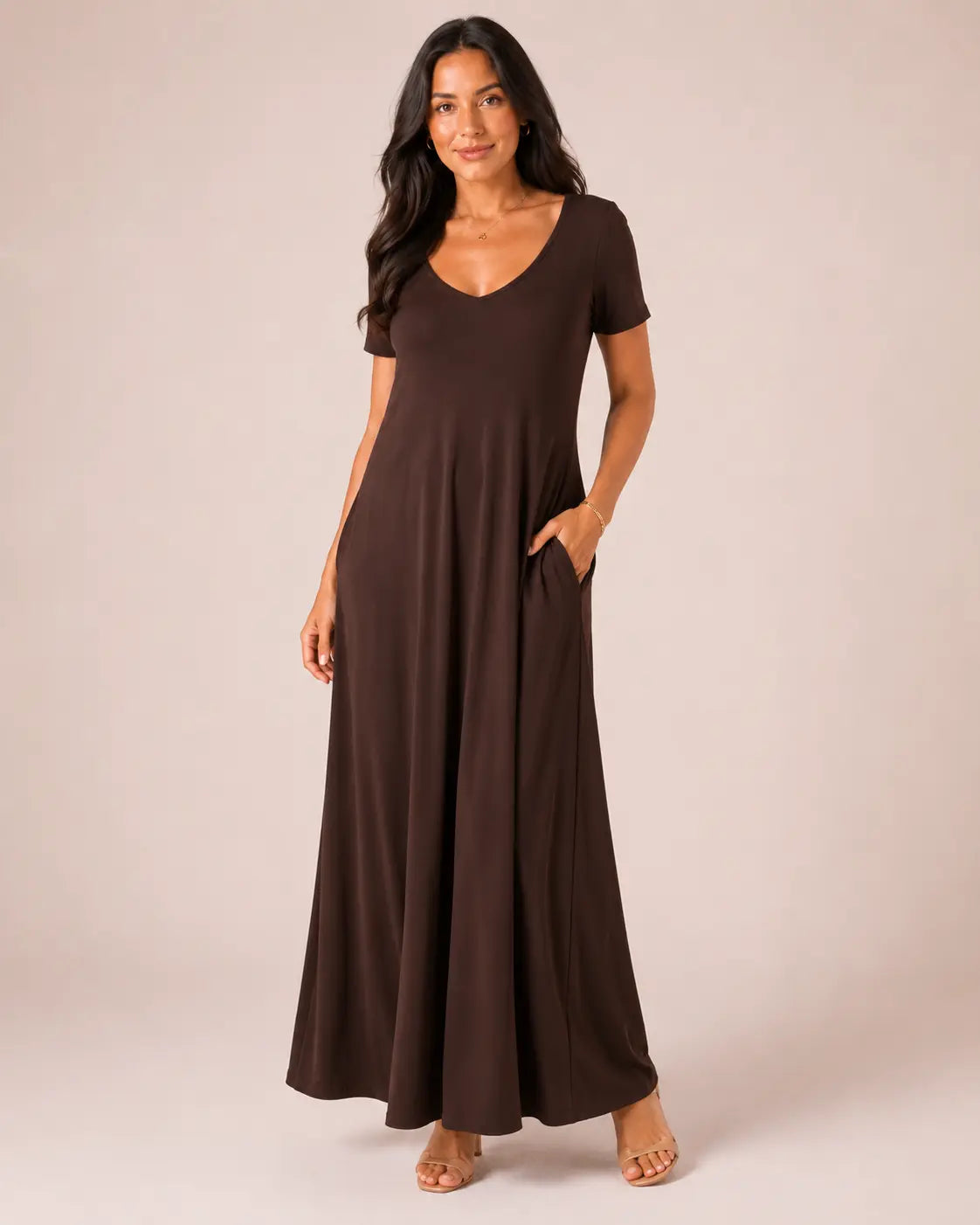 SALAZIA Women's Short Sleeve Round Neck Casual Dresses